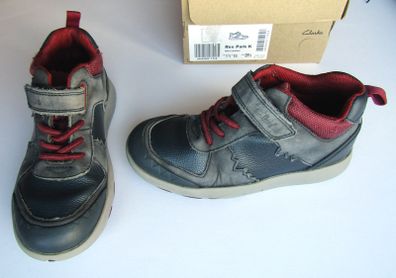 Clarks Boys Navy Boots Hi Top Trainers Shoes UK 11.5 G w/ Box