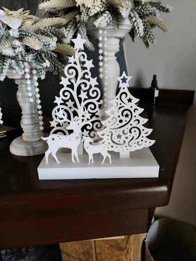 Christmas Forest Silhouette  LED Tealight Only