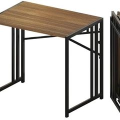 83 cm Folding Small Desk, Writing Gaming Computer Camping Desk for Small Spaces, No Assembly Required Home Office Table, Espresso