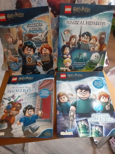 Harry Potter Lego theme Wizarding World sticker and puzzle tin . 4 books of fun !
