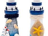 2PCS Mini Lighthouse Ornaments, Nautical Theme Bathroom Decorations, Decorative Home Accessories for Living Room, Table Decoration, Photo Props Blue