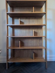Modern mid-century style large wooden bookcase