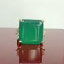 Gold plated Verde Onyx & White Zircon Ring 14K Gold Plated Image 3