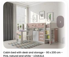 Midsleeper bed with desk and storage