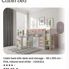 Midsleeper bed with desk and storage