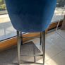EZ Living Blue Velvet Kitchen Bar Stools Image 3