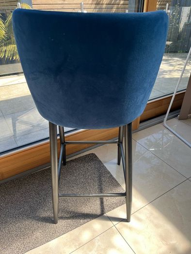 EZ Living Blue Velvet Kitchen Bar Stools