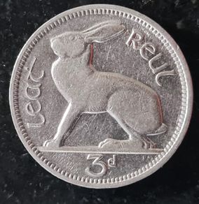 1935 Ireland 3d Three Pence coin