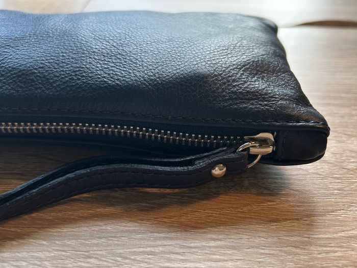 Leather Clutch Bag with Hand Strap
