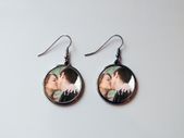 Personalised Round Hanging Earrings