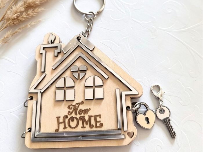 Personalised New Home Keyring, Housewarming Gift, New Home Gift