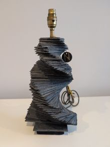 Heavy Slate Sculptural Table Lamp