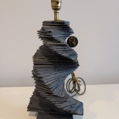 Heavy Slate Sculptural Table Lamp