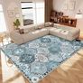 120x170 cm Machine Washable Soft Low Pile Non-Slip Vintage Floral Print Area Rugs for Bedroom Lounge Dining Room, Non-Shedding Stain Resistant Carpet Image 2
