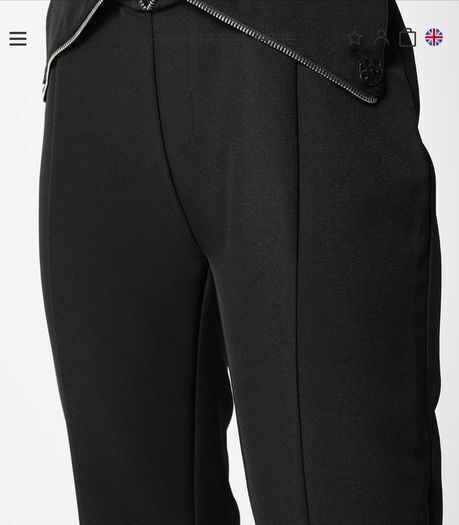 Maniere De Voir Black High Rise Slim Fit Pants UK 10