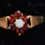 Vintage 9ct yellow garnet and opal cluster ring Image 5