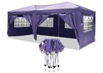 Waterproof Folding Garden Gazebo, 3 x 6 m Party Tent / Marquee with 4 Side Panels