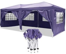 Waterproof Folding Garden Gazebo, 3 x 6 m Party Tent / Marquee with 4 Side Panels