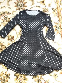 Ladies  black dress debenhams uk 8 polka dot