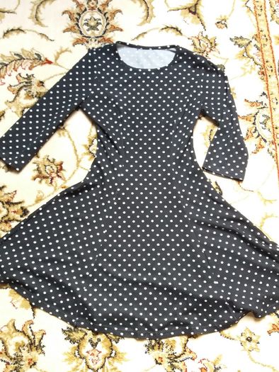 Ladies  black dress debenhams uk 8 polka dot