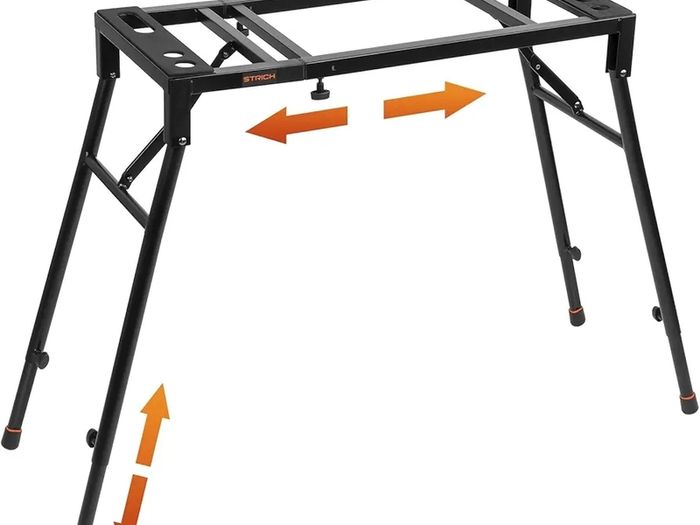 Collapsible Piano Keyboard Stand Adjustable and Portable Heavy Duty Music Stand - Fits 54/61/88 Key Electric Digital Pianos - Sturdy Musical Keyboard Table