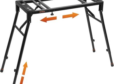 Collapsible Piano Keyboard Stand Adjustable and Portable Heavy Duty Music Stand - Fits 54/61/88 Key Electric Digital Pianos - Sturdy Musical Keyboard Table
