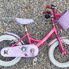 pink bicycle bike kids children girls with basket