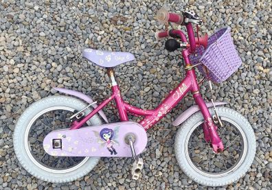 pink bicycle bike kids children girls with basket