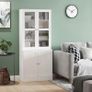 Modern Bookcase with Doors, Display Storage Cabinet with Adjustable Shelves for Living Room, Study, Office, White (FREE POSTAGE) Image 7