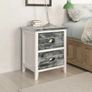Nightstand 2 pcs with 2 Drawers Grey and White Image 2