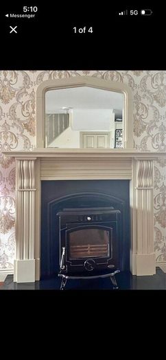 Fireplace,Mirror And Henley Stove