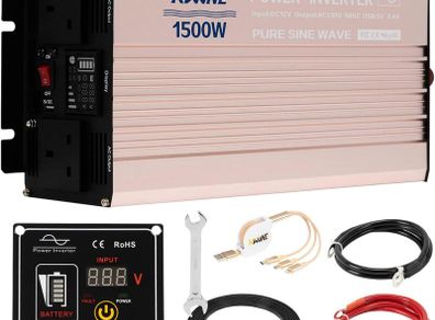 1500W Pure Sine Wave Inverter 12V to 230/240V Car