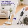 Steam Mop 12-in-1 with Detachable Handheld Floor Steam Cleaner 3 Steam Levels, 470ml Water Tank, 15s Heat-Up, Continuous Steam, Fragrance Compartment and Accessories for Sealed Hard Floors Image 5