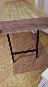Office desk with 1 drawer light oak color, black