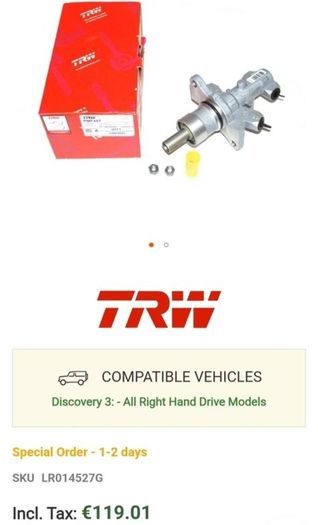 Land Rover Master Cylinder kit (New)