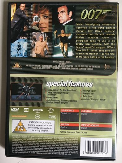 007 James Bond - Diamonds Are Forever [1971] Sean Connery [Movie DVD]