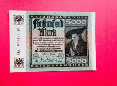 Germany  5000  Marks  1922  Pick 81a  Uncirculated )