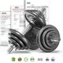 20kg Cast Iron Adjustable Dumbbell Set Hand Weight with Solid Dumbbell Handles Changed into Barbell Handily Perfect for Bodybuilding Fitness Weight Lifting Training Home Gym (FREE POSTAGE) Image 2