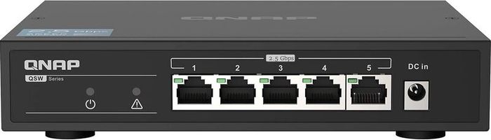 QNAP QSW-1105-5T, 5 port 2.5Gbps auto negotiation (2.5G/1G/100M), unmanaged switch, Broadcom Chipset Embedded