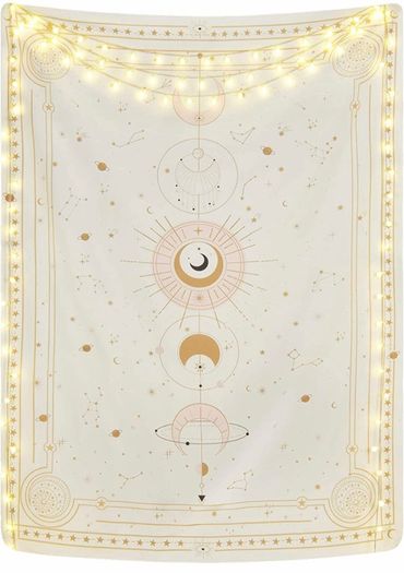 Moon Star Tapestry, Tarot Card Constellation Wall Hanging Wall Art Tapestries Home Decoration for Bedroom Living Room (MULTIPLE SIZES)