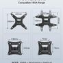 TV Wall Bracket for 13 to 42 inch TVs, Swivels Tilts TV Wall Mount for Flat & Curved Tv Image 3