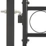 Fence Gate with Arched Top Steel 100x125 cm Black Image 3