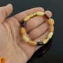 Unisex Rainbow Baltic Amber Beaded Bracelet for Adult with Gold Spacers Image 4