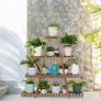 BRAND NEW Triangular Wooden Plant Stand 4 Tiers Shelf Holder Image 2