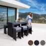 POLY Rattan Aluminum Bar Set with 6 Bar Stools and 2 Sets Plus Protective Case Cover/Stainless Steel Screws  Various Colours Image 2