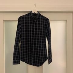 Zara Mens Navy Check/Tartan Shirt