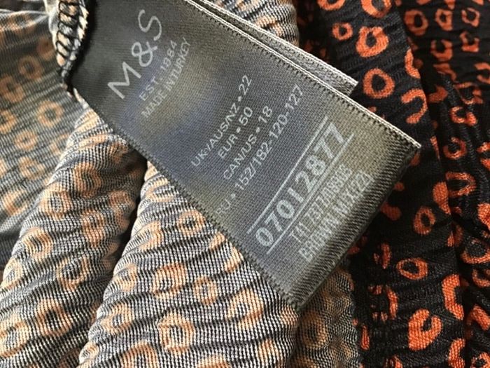 M&s Dark Brown Orange Circle Print Short Dolman Sleeve Rushed Blouse Uk 22