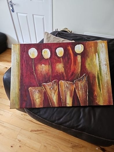 New Condition Large Flower Palette Knife Painting