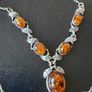 silver amber necklace Image 2