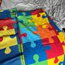 Children's Puzzle bedding , curtains and matching rug Image 2